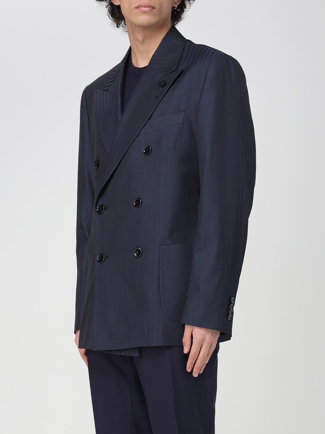 LARDINI BLAZER: Blazer doppiopetto Lardini in cotone , Blue - Img 3