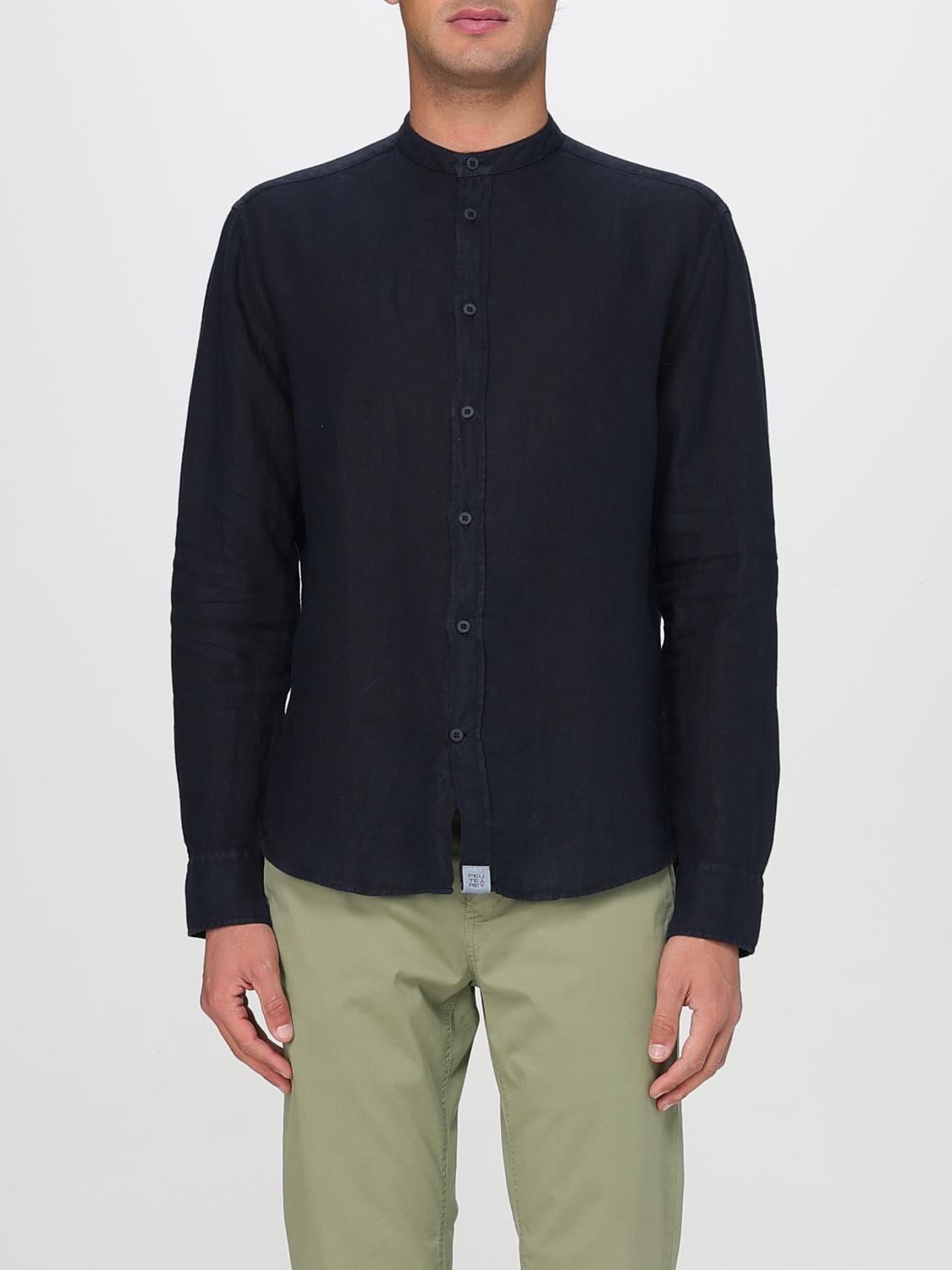 PEUTEREY CAMICIA: Camicia classica Peuterey in lino , Blue - Img 1