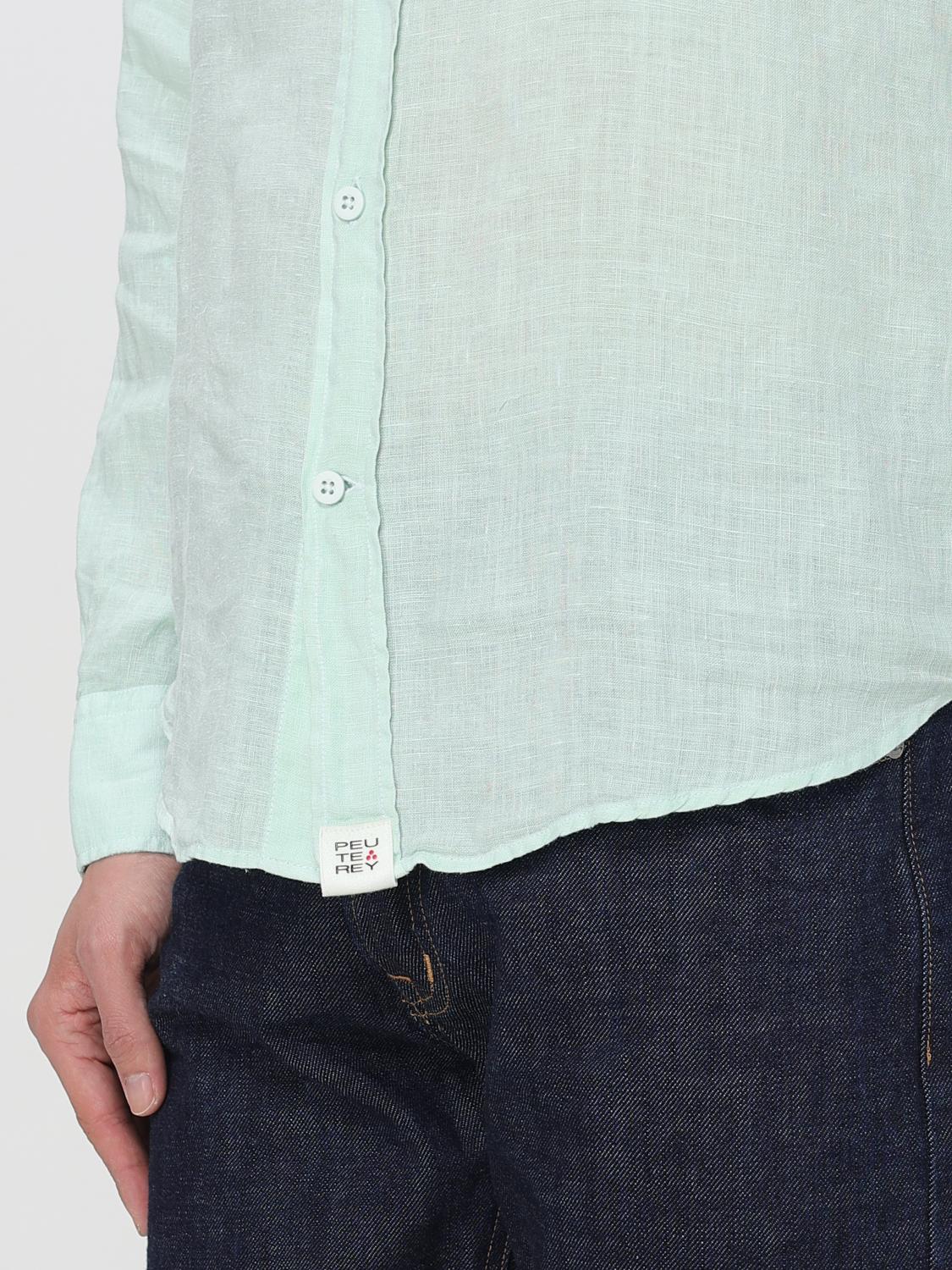 PEUTEREY CAMICIA: Camicia classica Peuterey in lino , Verde - Img 3