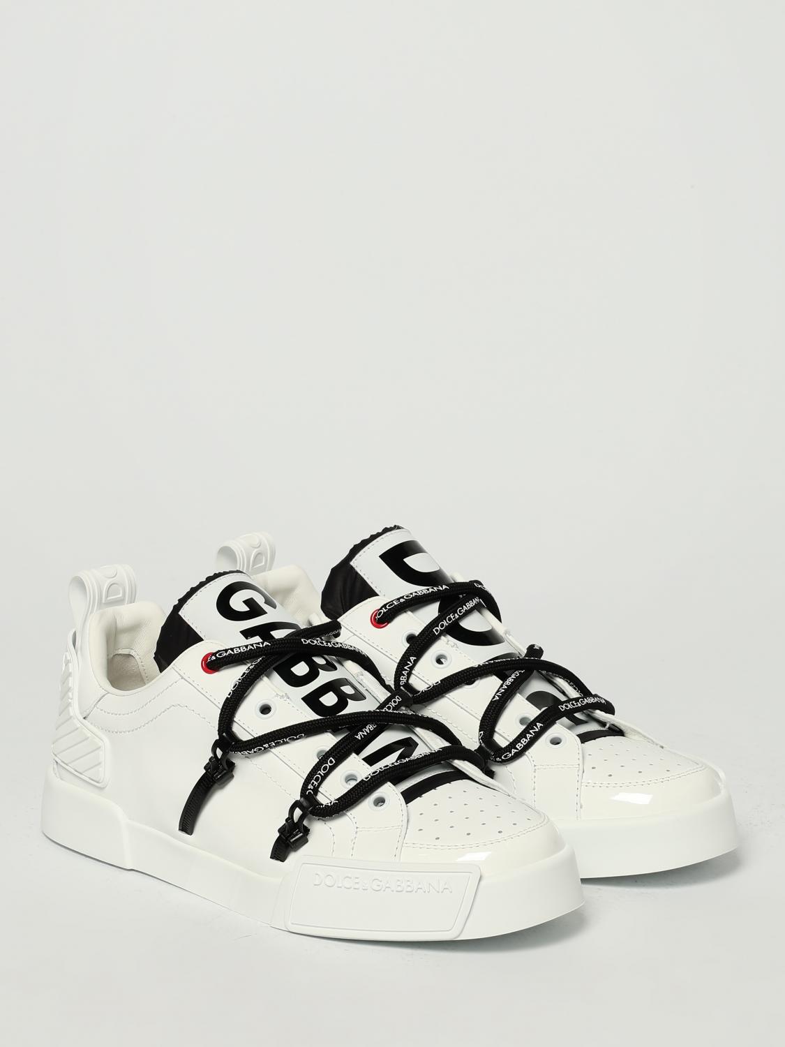 DOLCE & GABBANA SNEAKERS: Sneakers Portofino Dolce & Gabbana in pelle e gomma , Bianco 1 - Img 2