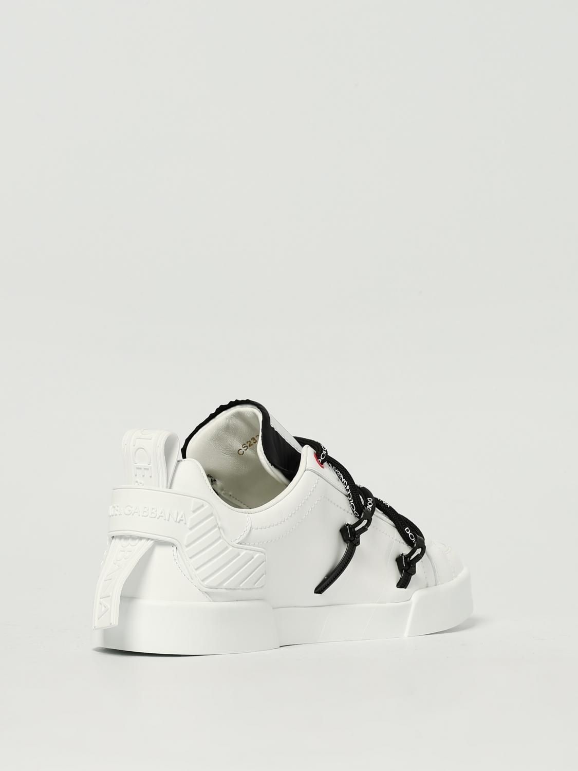 DOLCE & GABBANA SNEAKERS: Sneakers Portofino Dolce & Gabbana in pelle e gomma , Bianco 1 - Img 3
