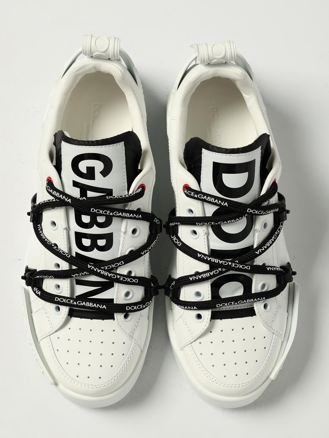 DOLCE & GABBANA SNEAKERS: Sneakers Portofino Dolce & Gabbana in pelle e gomma , Bianco 1 - Img 4