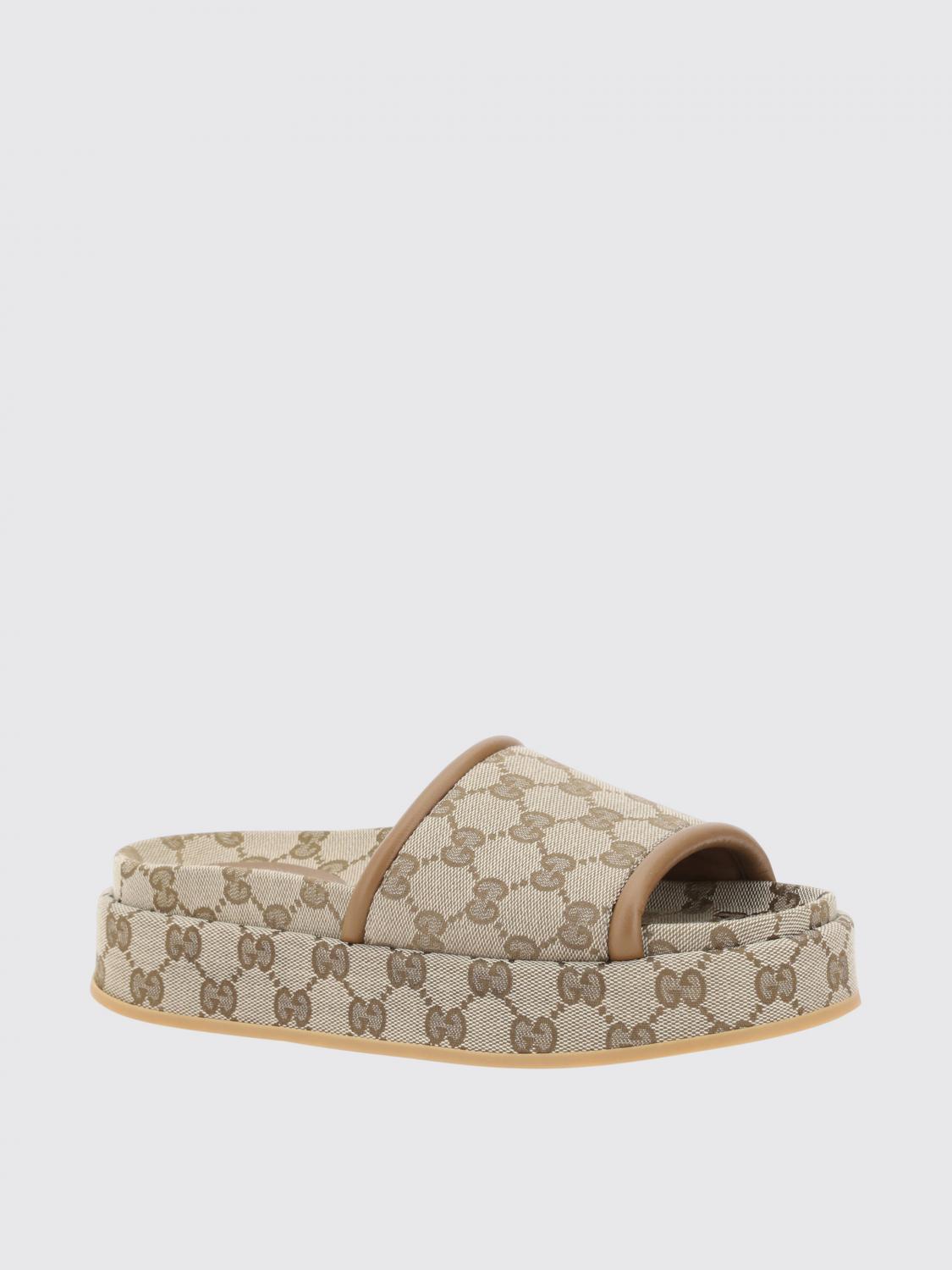 GUCCI FLAT SANDAL: Flat sandals woman Gucci, Beige - Img 2