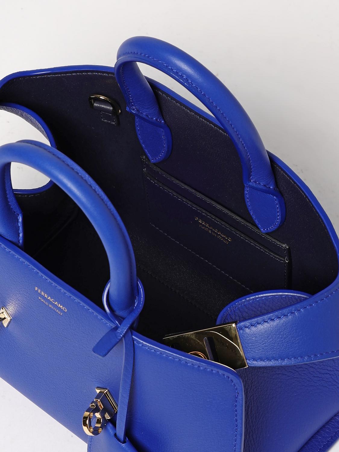 FERRAGAMO BORSA A MANO: Borsa a mano Hug (XS) Ferragamo, Blue - Img 5