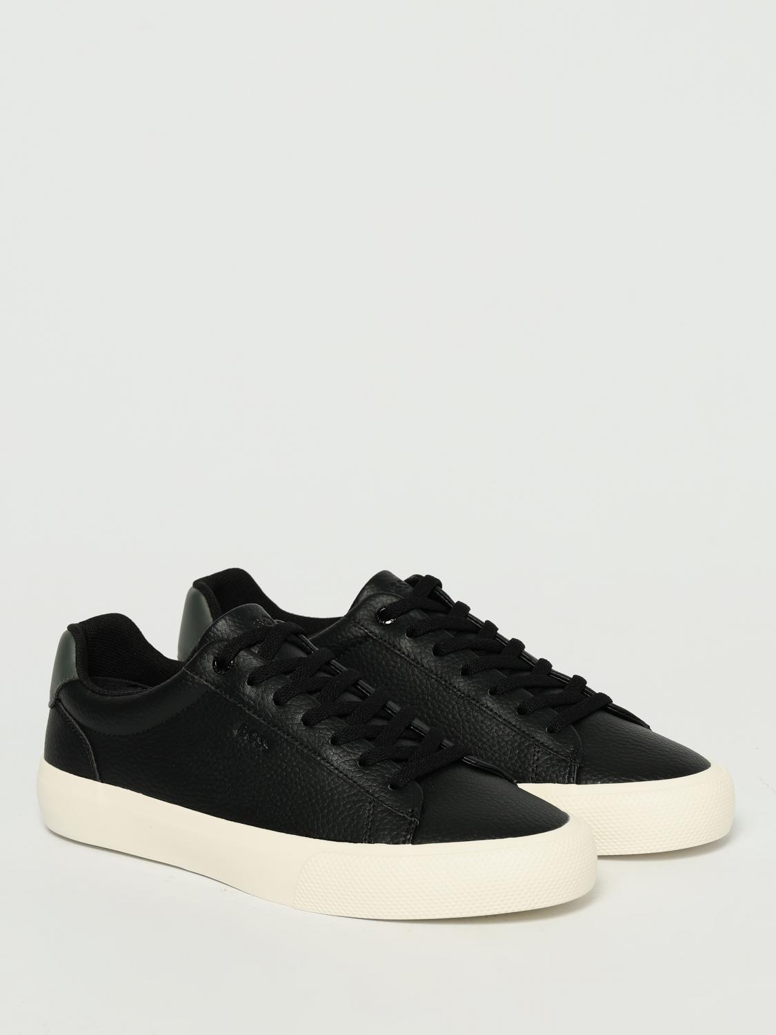 BOSS SNEAKERS: Sneakers Boss in pelle sintetica a grana , Nero - Img 2