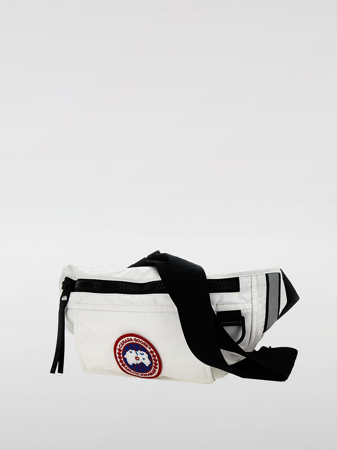 CANADA GOOSE MARSUPIO: Marsupio in nylon con patch logo Canada Goose, Bianco - Img 3