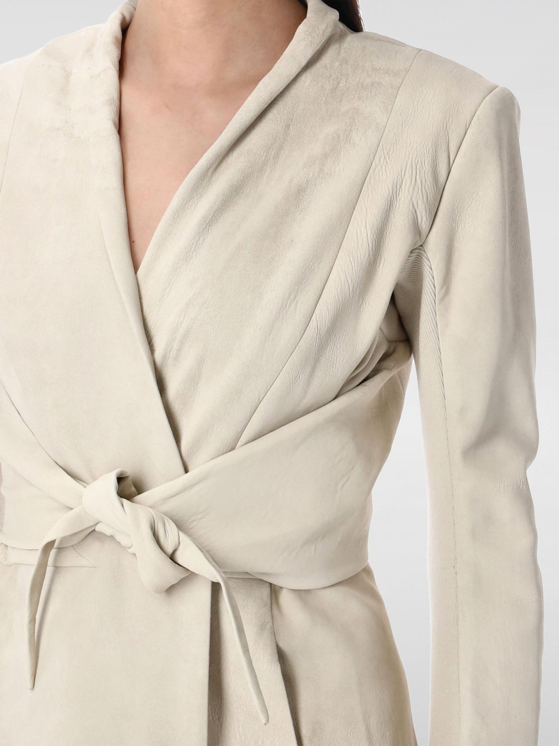 RICK OWENS CHAQUETA: Abrigo mujer Rick Owens, Beige - Img 3