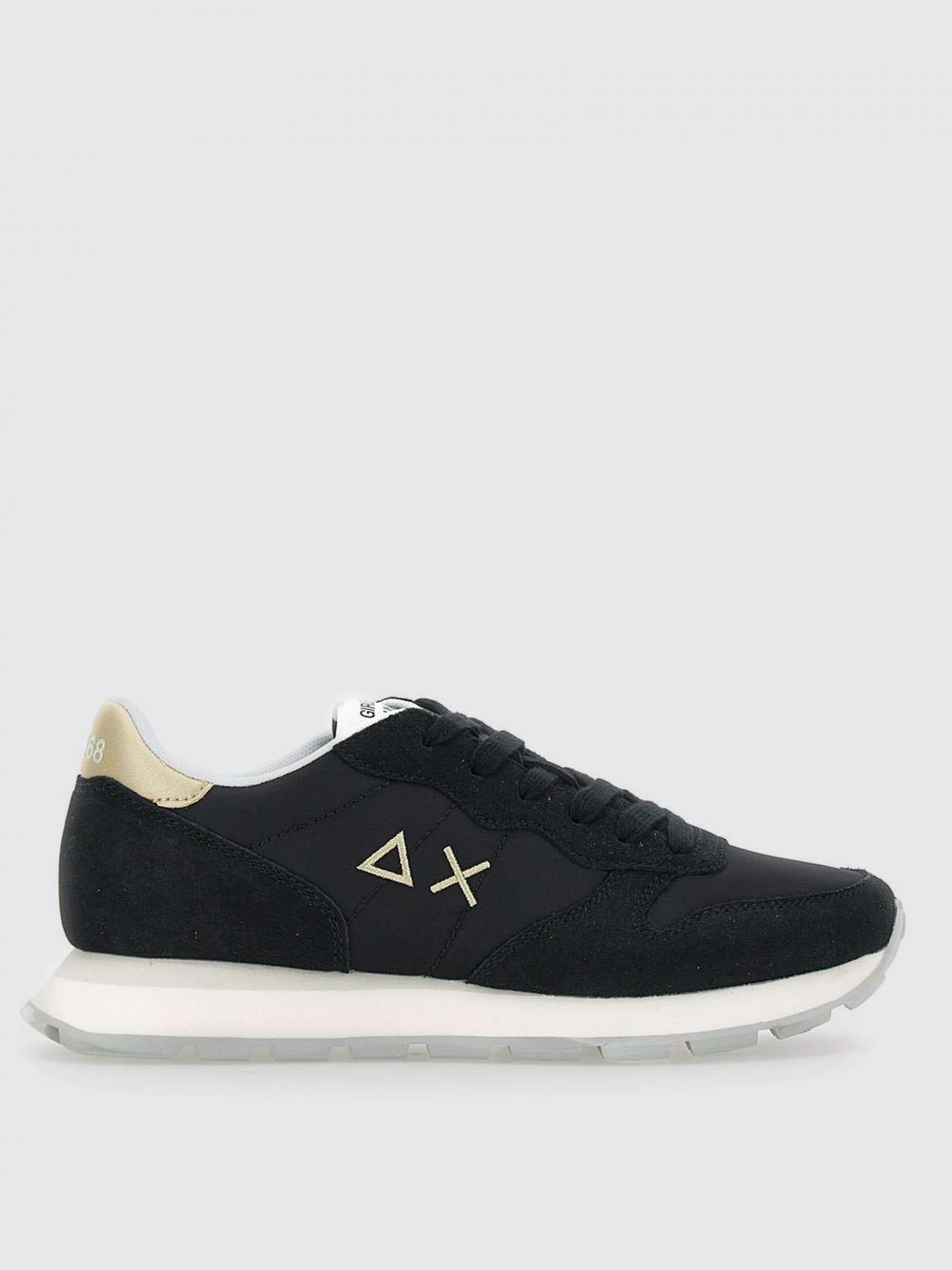 SUN68 SNEAKERS: Sneakers Ally Gold SUN68 in camoscio e mesh , Nero - Img 1