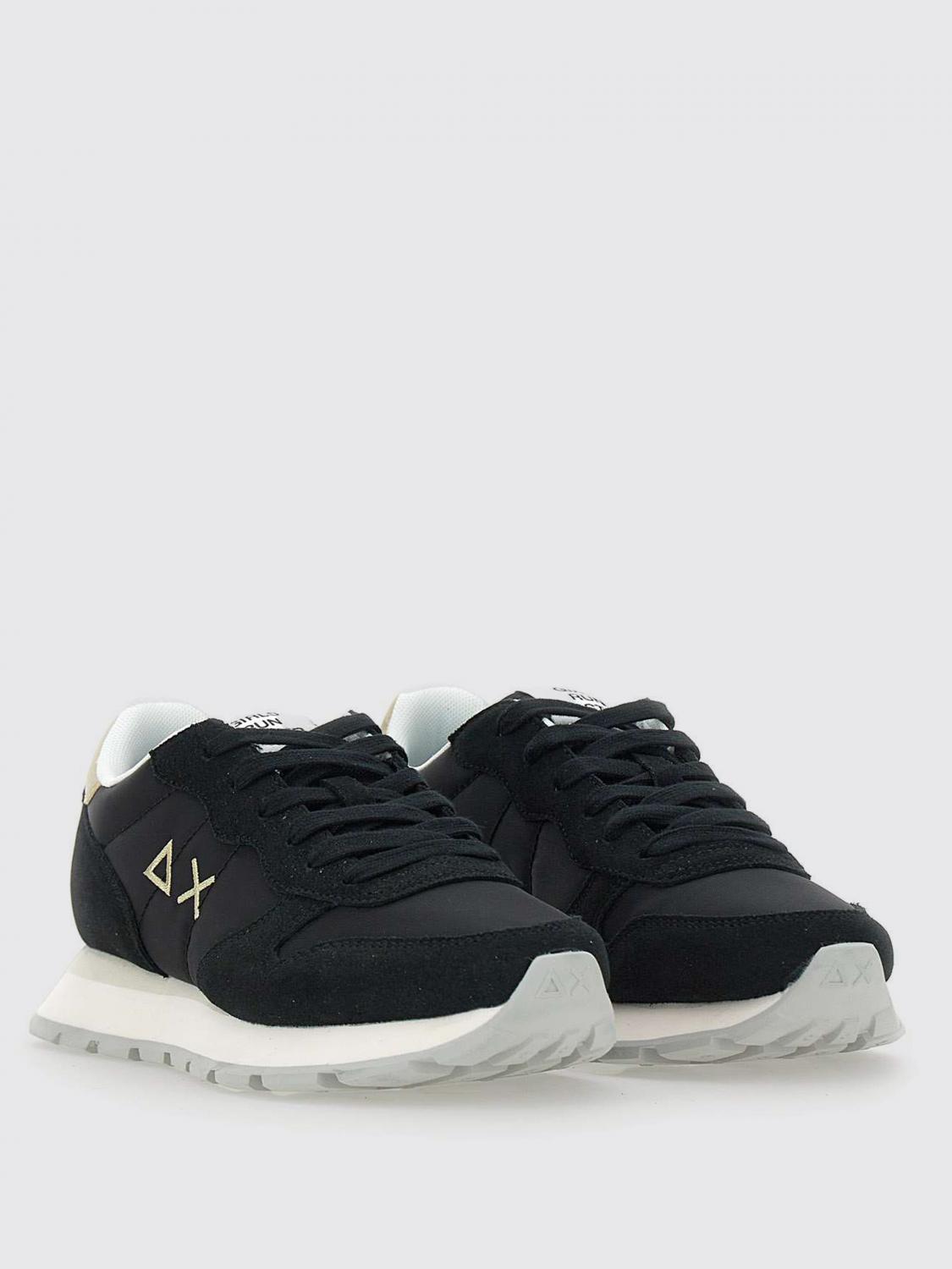 SUN68 SNEAKERS: Sneakers Ally Gold SUN68 in camoscio e mesh , Nero - Img 2
