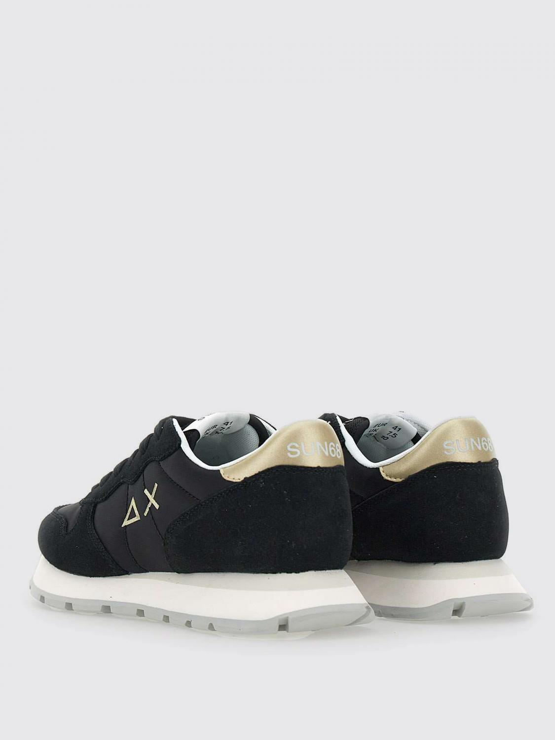 SUN68 SNEAKERS: Sneakers Ally Gold SUN68 in camoscio e mesh , Nero - Img 3