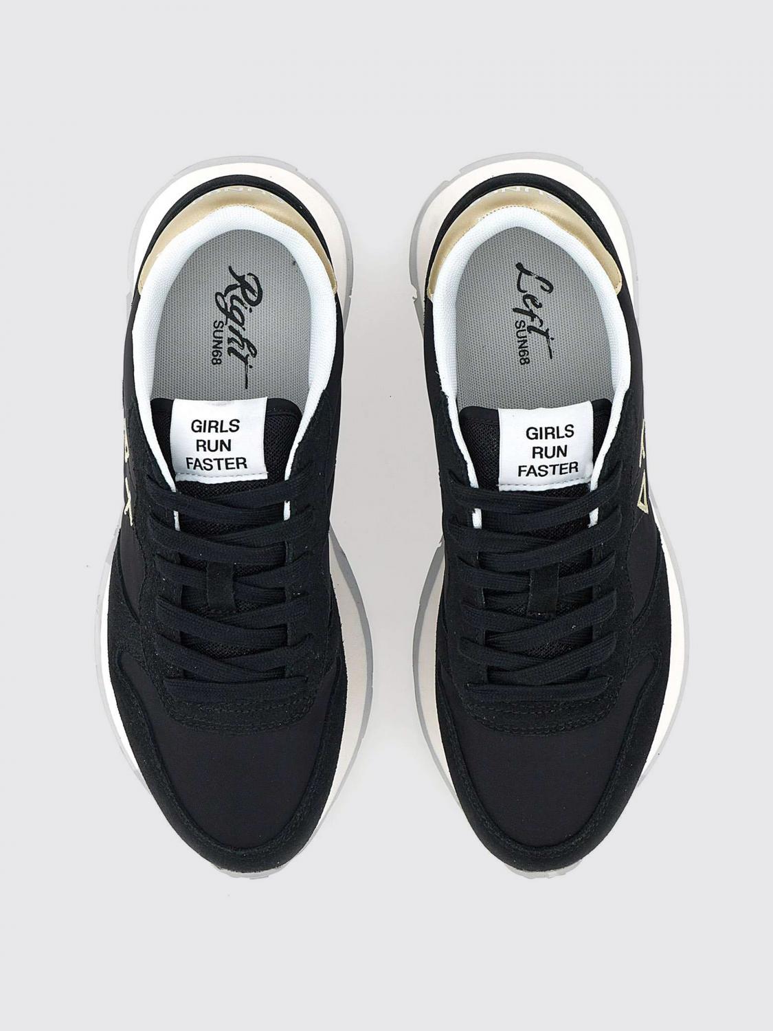 SUN68 SNEAKERS: Sneakers Ally Gold SUN68 in camoscio e mesh , Nero - Img 4