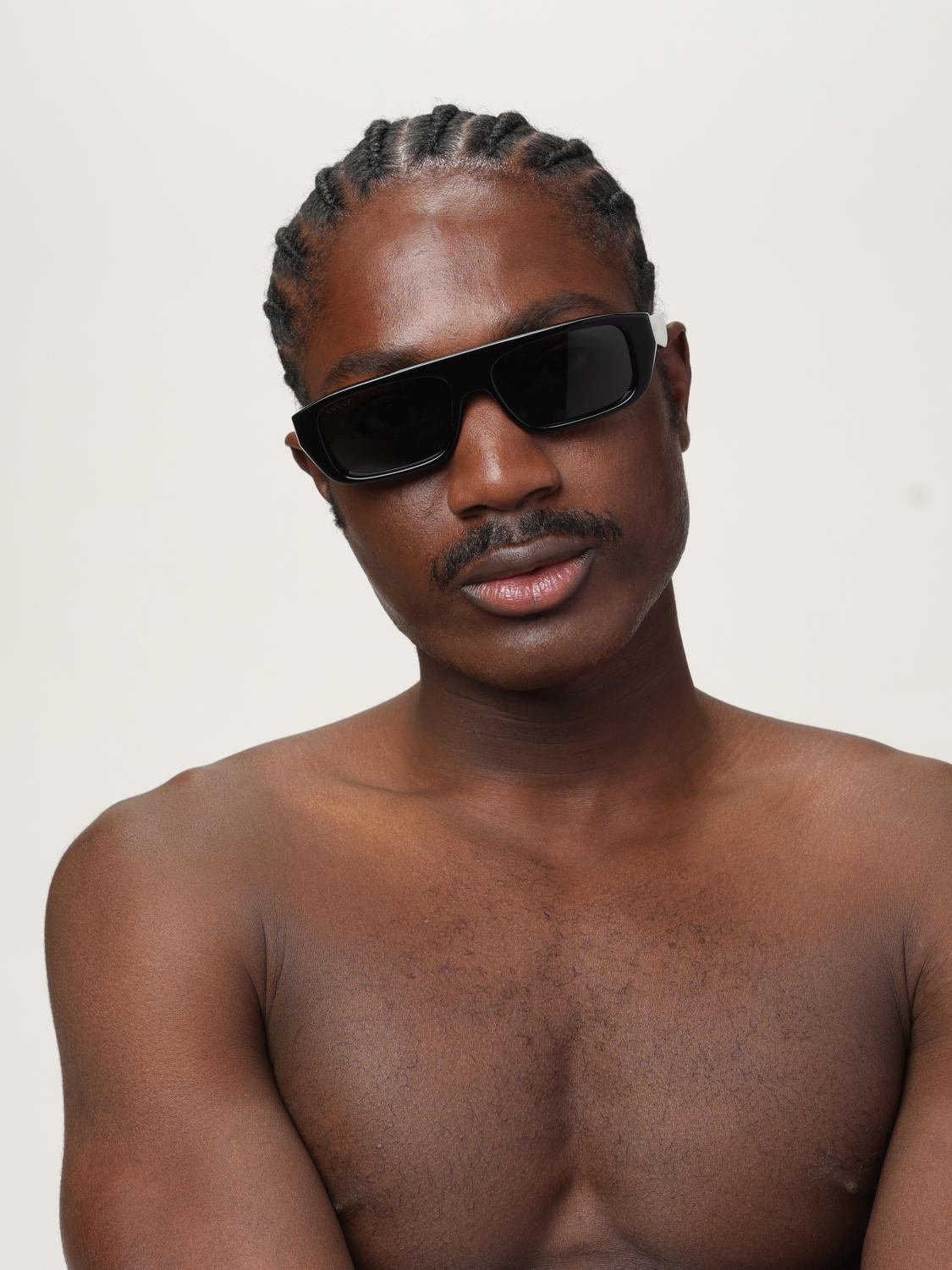GUCCI SUNGLASSES: Sunglasses men Gucci, Black - Img 2