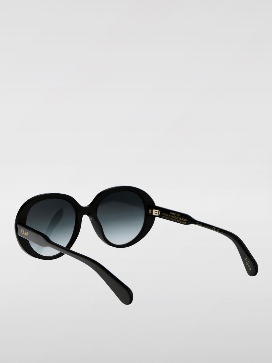 CHLOÉ OCCHIALI DA SOLE: Occhiali da sole Chloè in acetato , Nero - Img 3