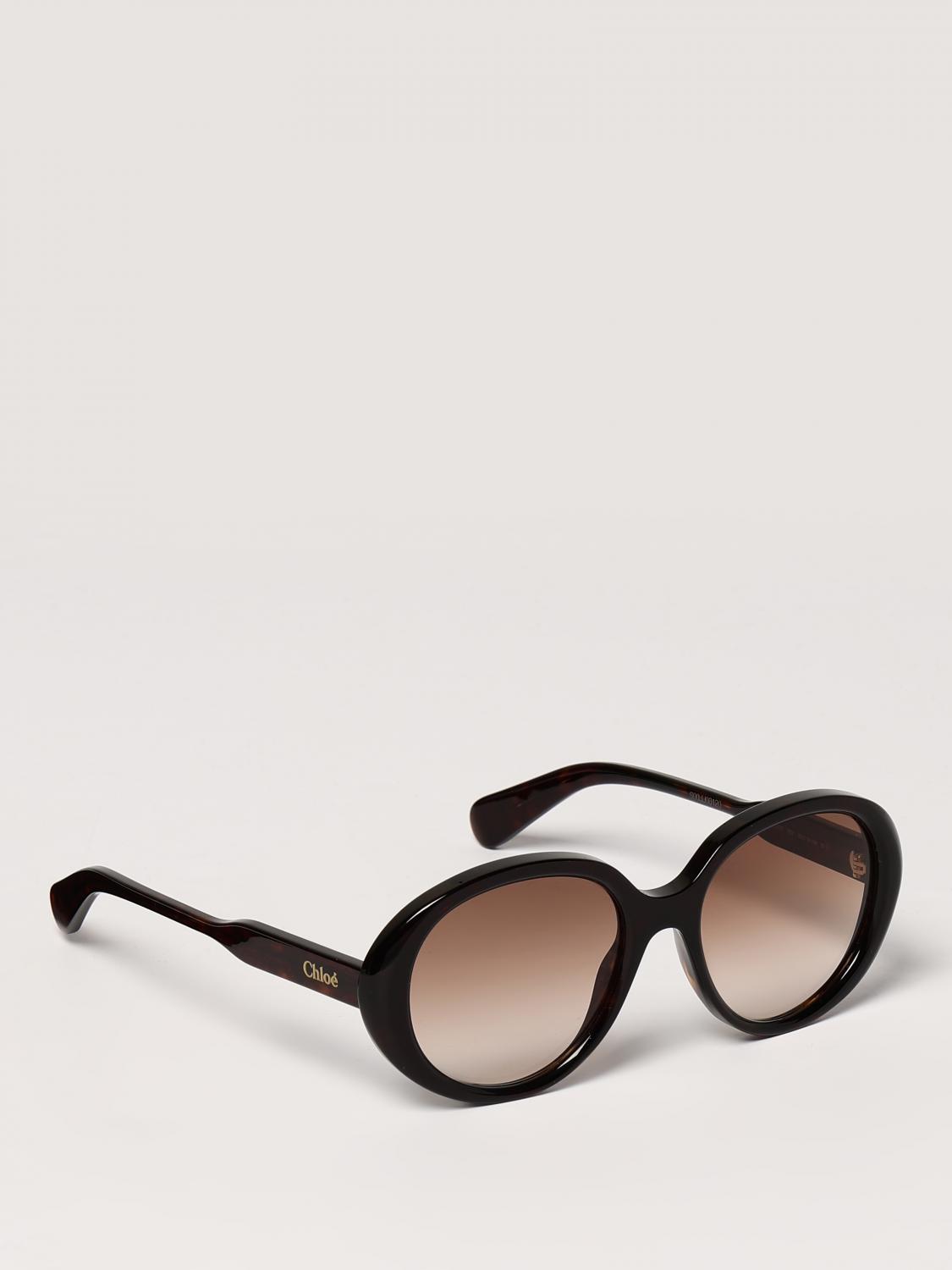 CHLOÉ OCCHIALI DA SOLE: Occhiali da sole Chloè in acetato , Marrone - Img 1