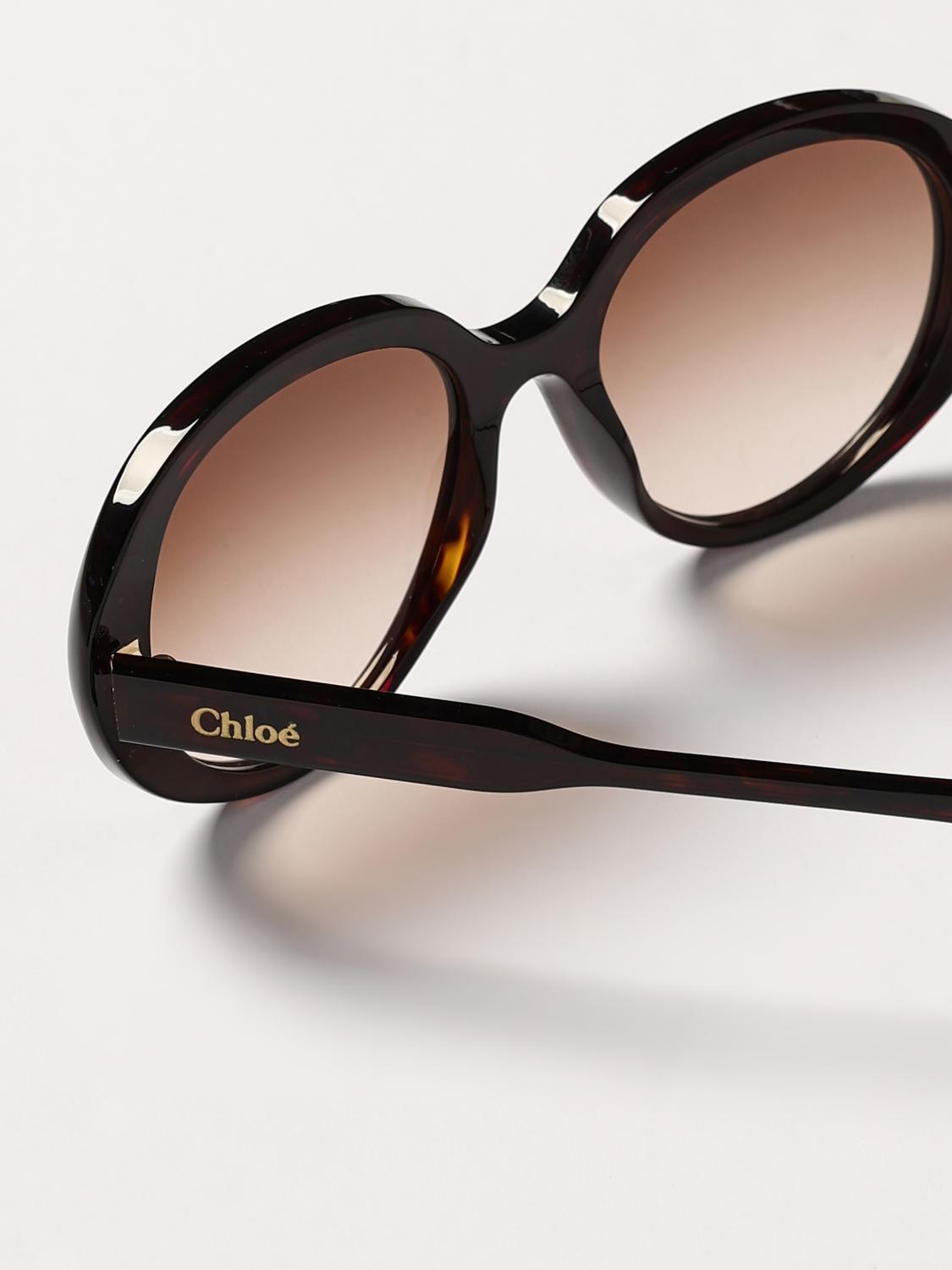 CHLOÉ OCCHIALI DA SOLE: Occhiali da sole Chloè in acetato , Marrone - Img 5