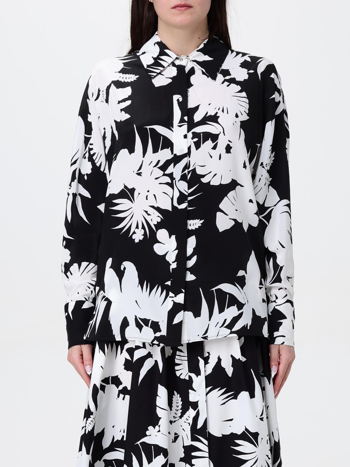 MAX MARA STUDIO CAMICIA: Camicia classica Max Mara Studio in seta con stampa floreale , Nero - Img 1