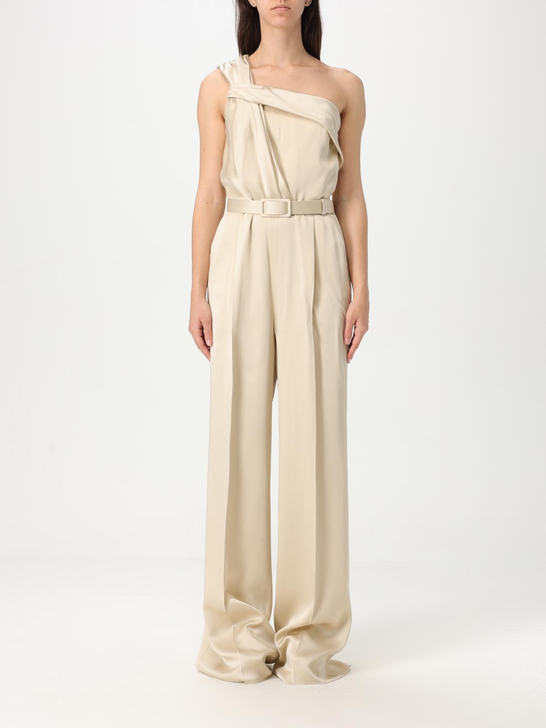 【送料&関税込】Max Mara Studio Streamlined Draped Jumpsuit MAX MARA STUDIO: long viscose blend jumpsuit - Ivory | Max