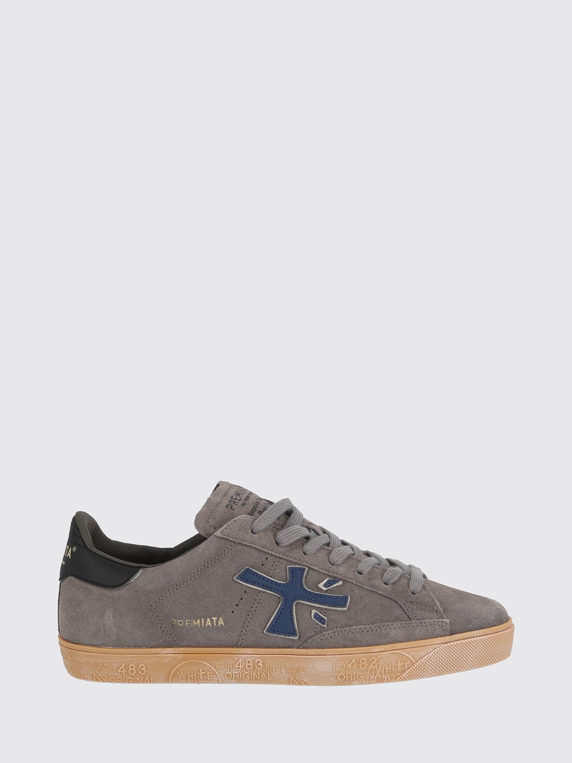 PREMIATA SNEAKERS: Steven Premiata Used Leather Sneakers, Dove Grey - Img 1