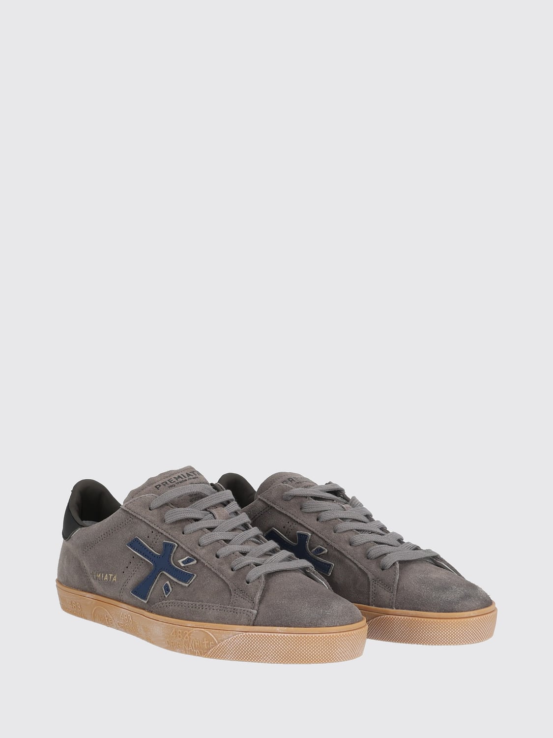 PREMIATA SNEAKERS: Steven Premiata Used Leather Sneakers, Dove Grey - Img 2