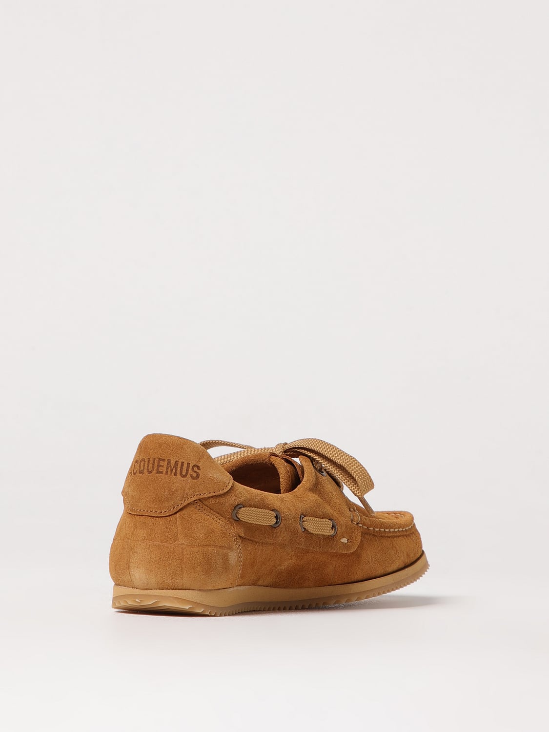 JACQUEMUS MOCASSINI: Mocassino Les Batto Boat Jacquemus in camoscio , Cammello - Img 3