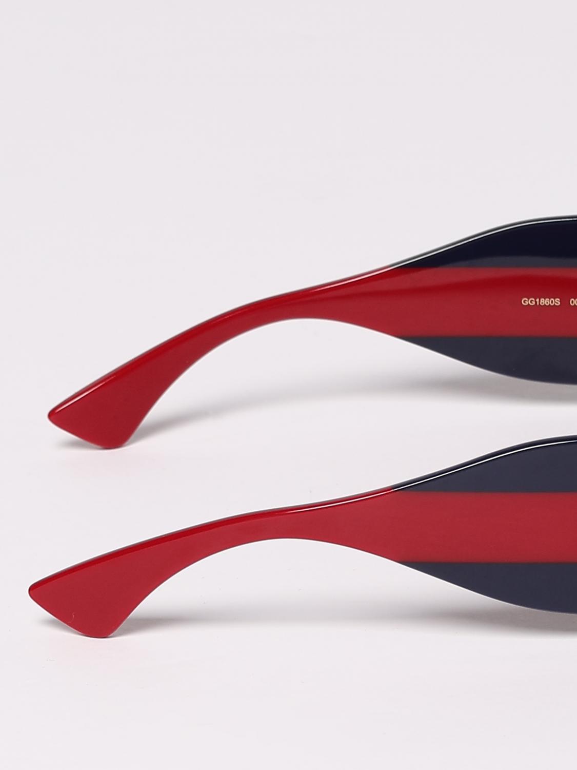 GUCCI OCCHIALI DA SOLE: Occhiali da sole Web Gucci in acetato, Marrone - Img 4