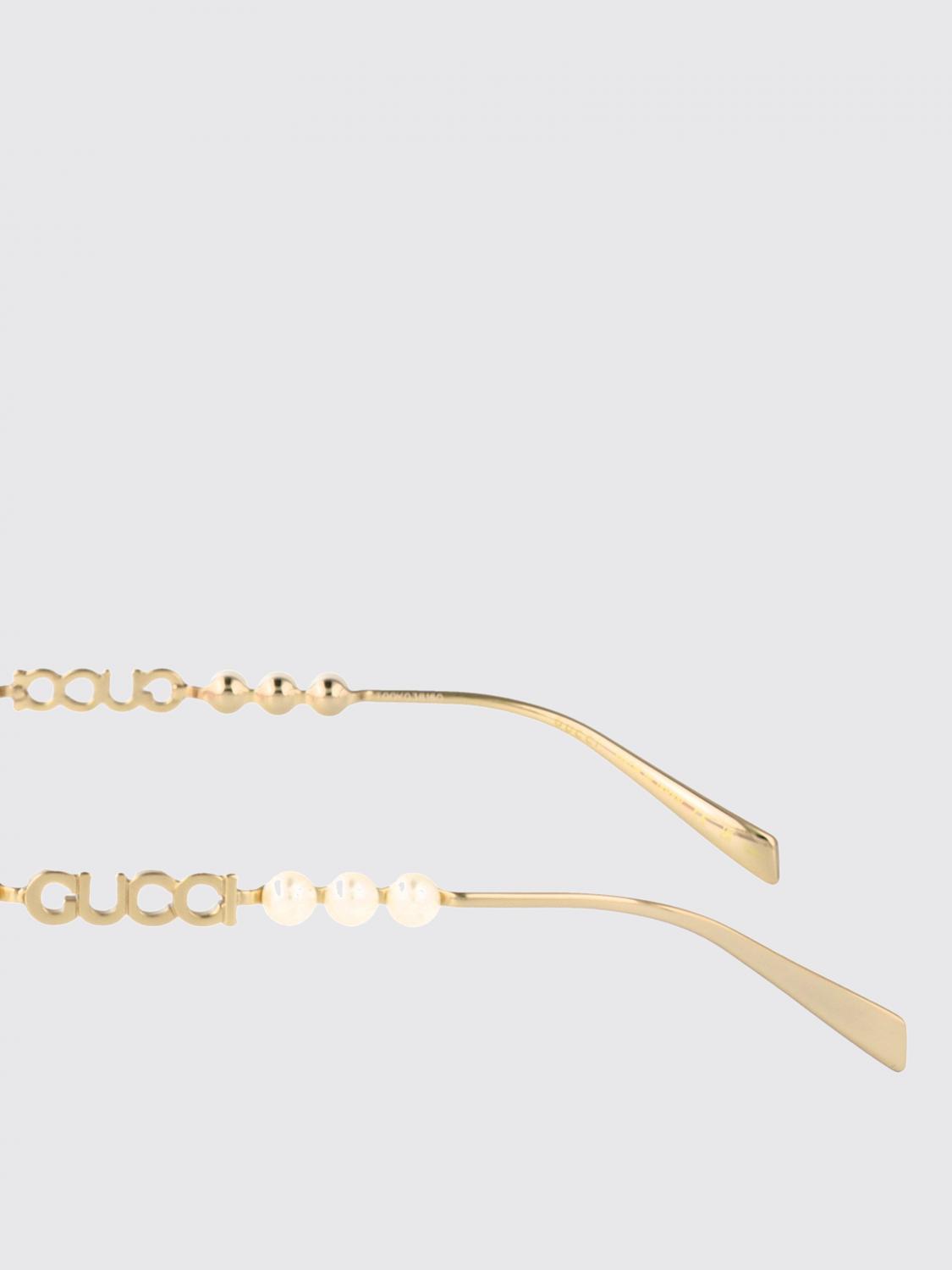 GUCCI OCCHIALI DA SOLE: Occhiali da sole in metallo Gucci con perle, Rosa - Img 4