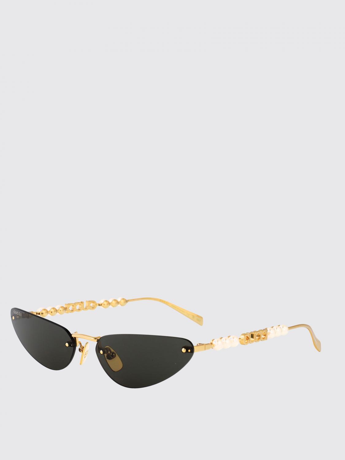 GUCCI GAFAS DE SOL: Gafas de sol Gucci de metal con perlas, Gris - Img 1