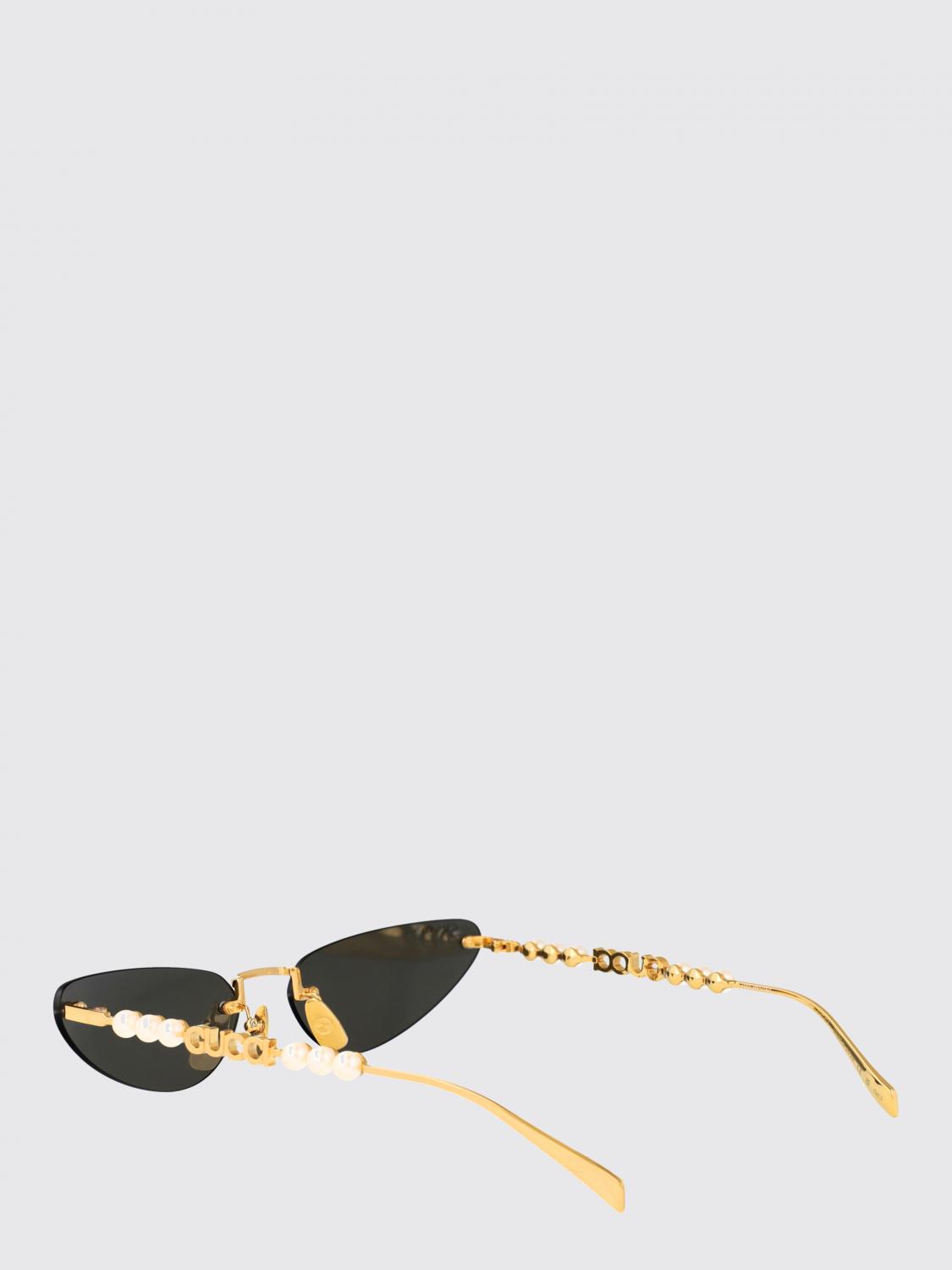 GUCCI GAFAS DE SOL: Gafas de sol Gucci de metal con perlas, Gris - Img 3