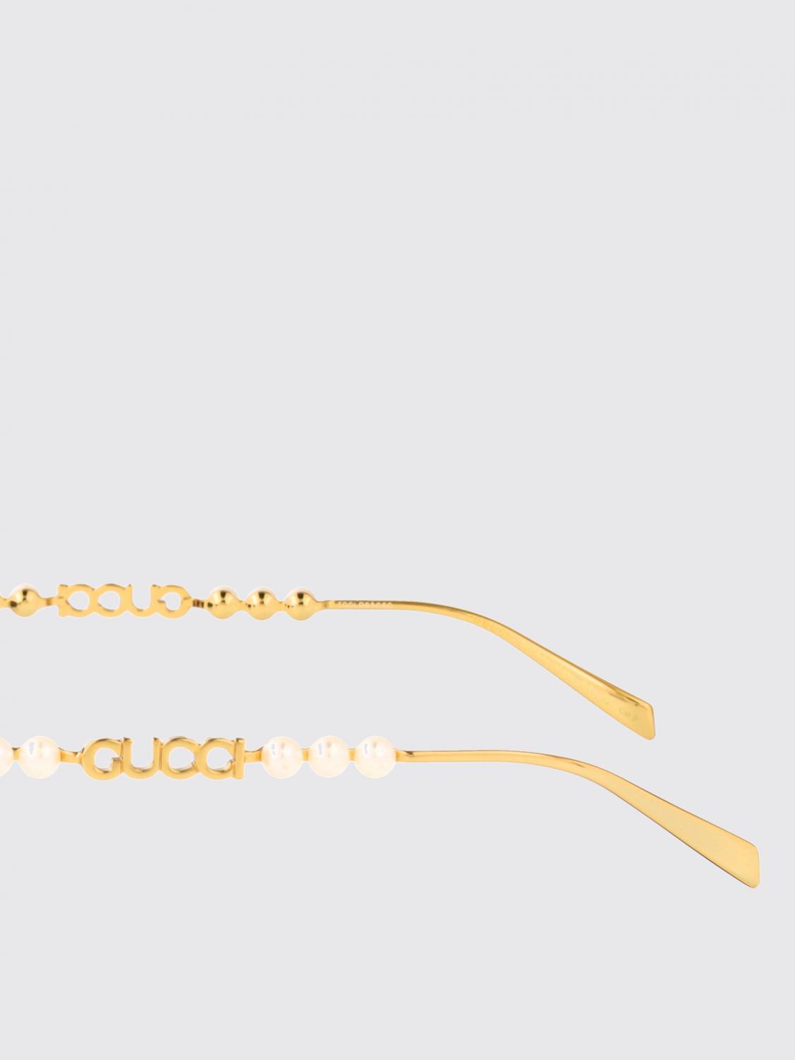 GUCCI GAFAS DE SOL: Gafas de sol Gucci de metal con perlas, Gris - Img 4