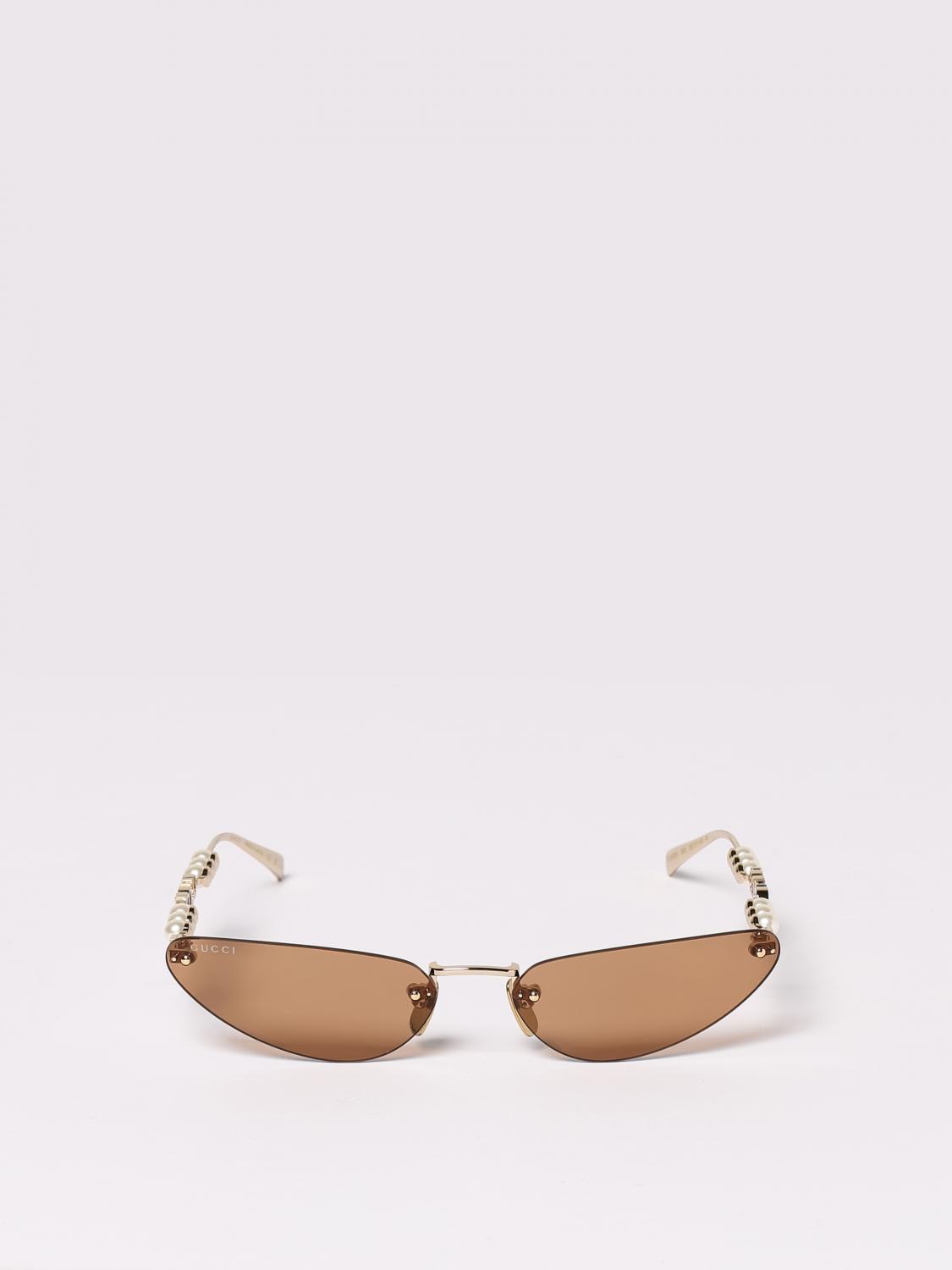 GUCCI GAFAS DE SOL: Gafas de sol Gucci de metal con perlas, Oro - Img 3