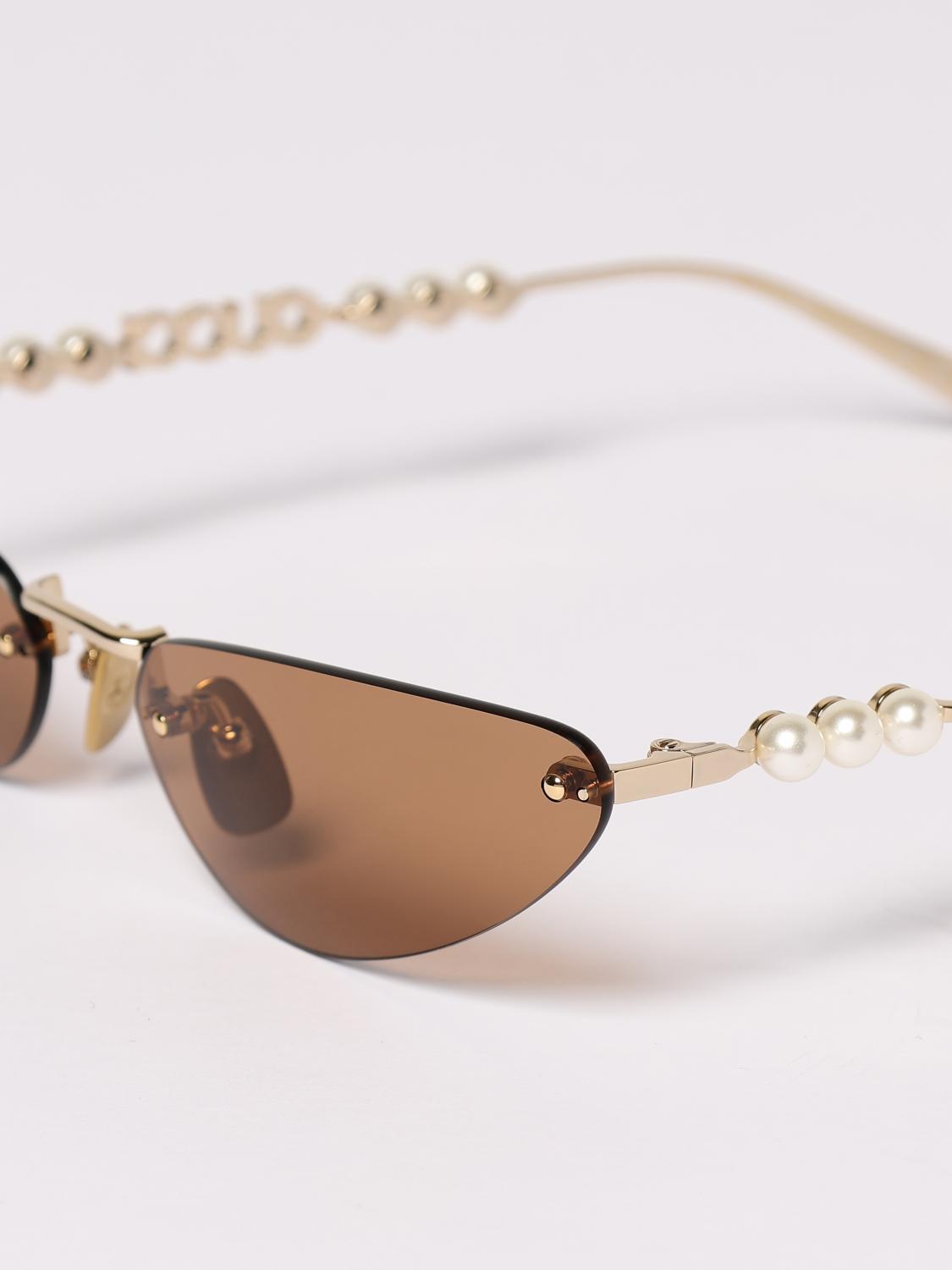 GUCCI GAFAS DE SOL: Gafas de sol Gucci de metal con perlas, Oro - Img 5
