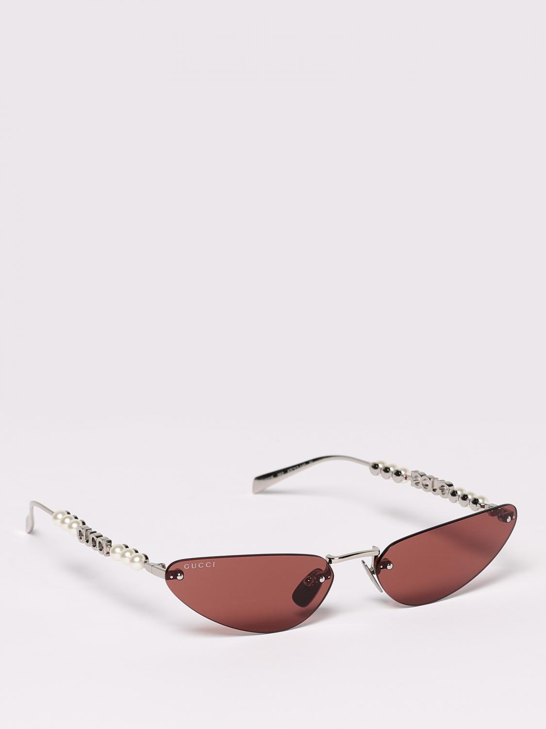 GUCCI GAFAS DE SOL: Gafas de sol Gucci de metal con perlas, Plata - Img 1