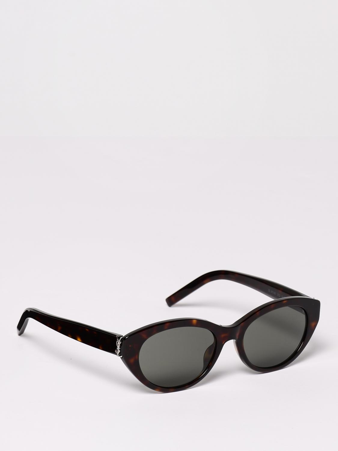 SAINT LAURENT OCCHIALI DA SOLE: Occhiali da sole cat-eye arrotondat Saint Laurent, Marrone - Img 1