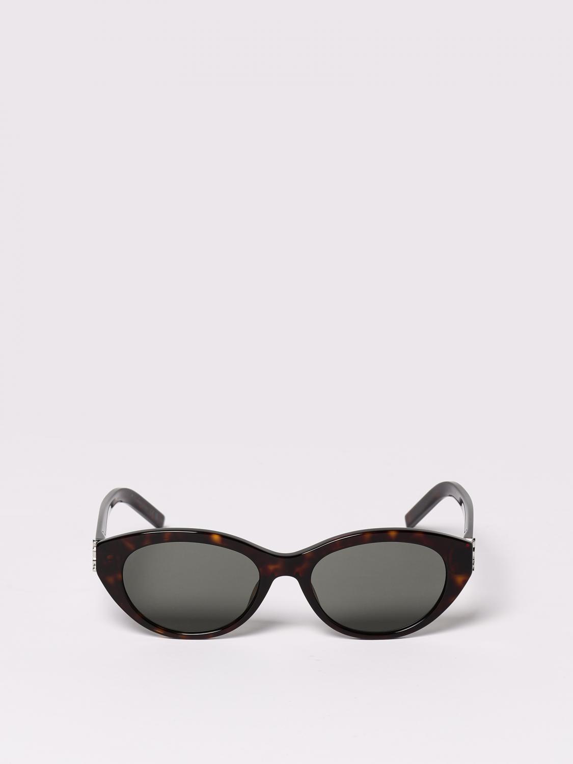 SAINT LAURENT OCCHIALI DA SOLE: Occhiali da sole cat-eye arrotondat Saint Laurent, Marrone - Img 3
