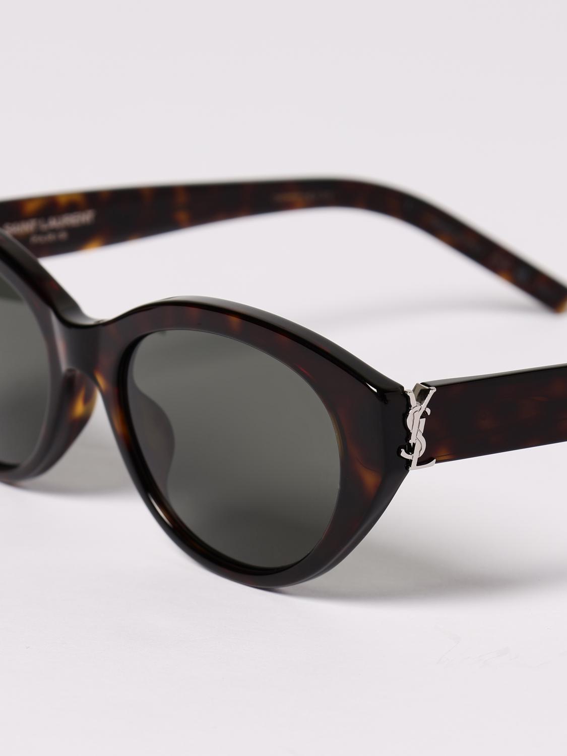 SAINT LAURENT OCCHIALI DA SOLE: Occhiali da sole cat-eye arrotondat Saint Laurent, Marrone - Img 5
