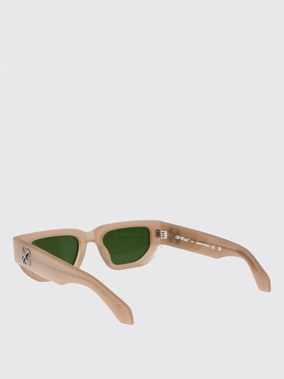 OFF-WHITE OCCHIALI DA SOLE: Occhiali da sole Greeley Off-White in acetato , Beige - Img 3