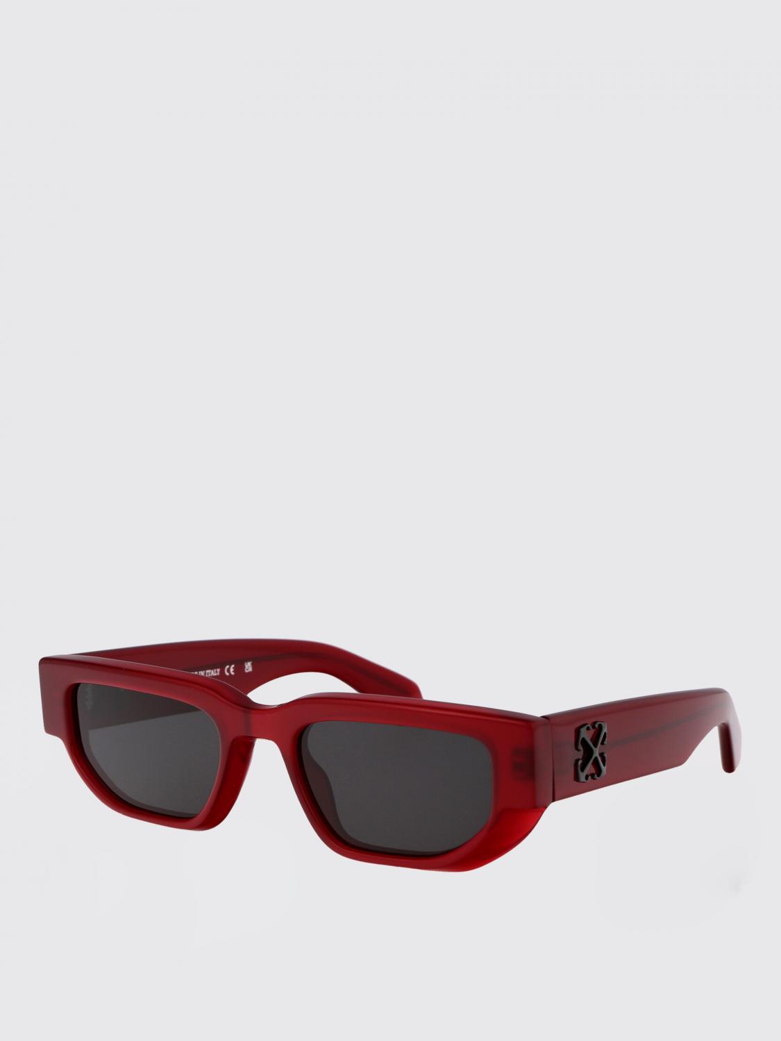 OFF-WHITE OCCHIALI DA SOLE: Occhiali da sole Greeley Off-White in acetato , Bordeaux - Img 1