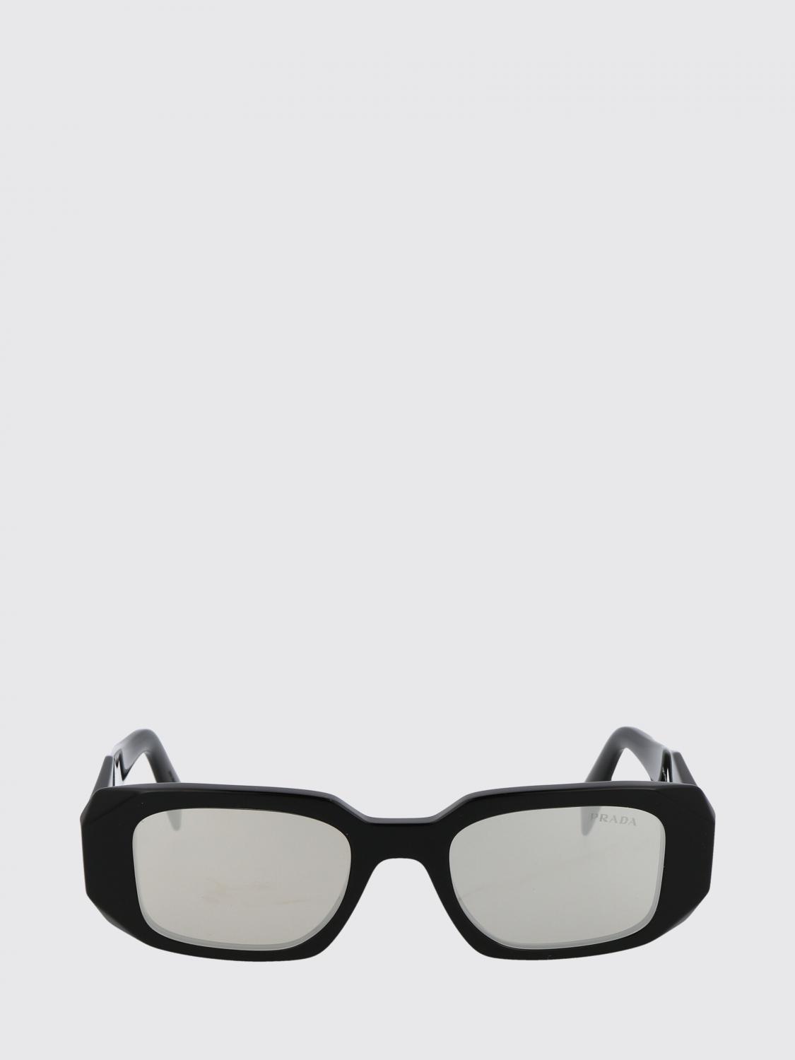 PRADA OCCHIALI DA SOLE: Occhiali da sole in acetato con logo Prada, Nero - Img 2