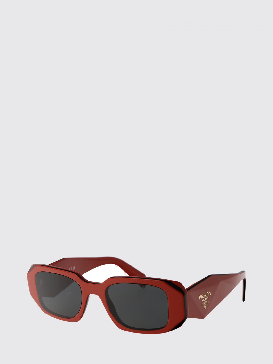 PRADA OCCHIALI DA SOLE: Occhiali da sole in acetato con logo Prada, Arancione - Img 1
