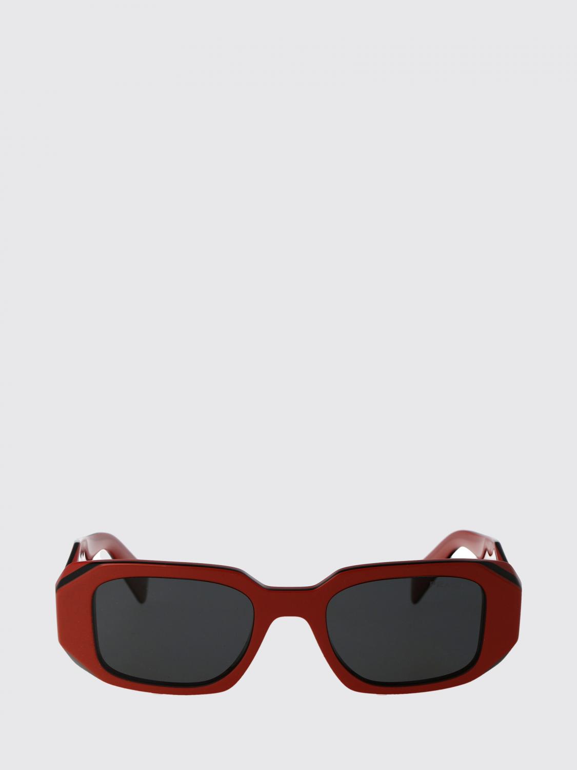 PRADA OCCHIALI DA SOLE: Occhiali da sole in acetato con logo Prada, Arancione - Img 2