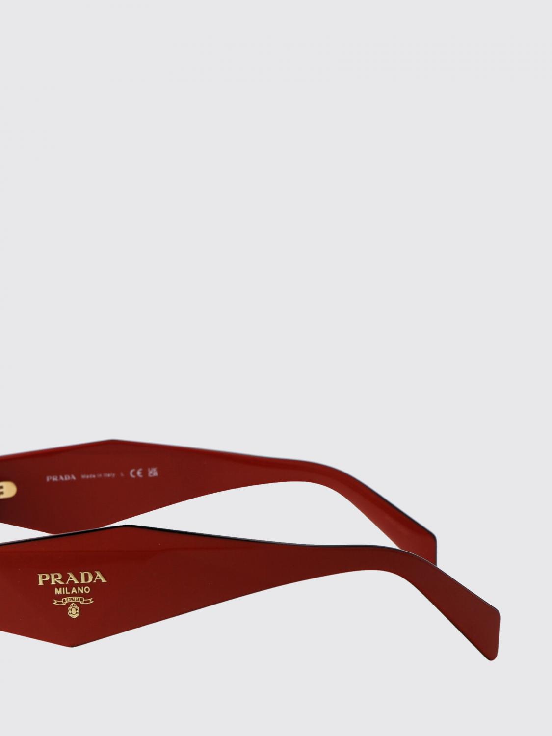 PRADA OCCHIALI DA SOLE: Occhiali da sole in acetato con logo Prada, Arancione - Img 3