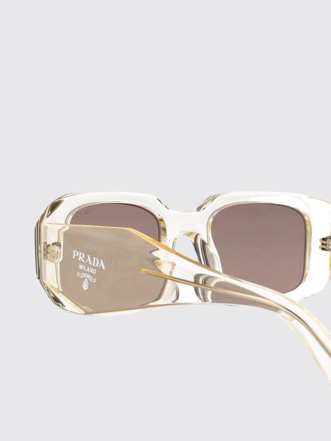 PRADA GAFAS DE SOL: Gafas de sol Prada de acetato con logo, Trasparente - Img 4