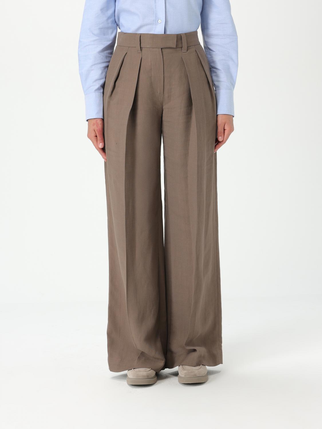BRUNELLO CUCINELLI PANTALONI: Pantalone Brunello Cucinelli in misto lino , Marrone - Img 1