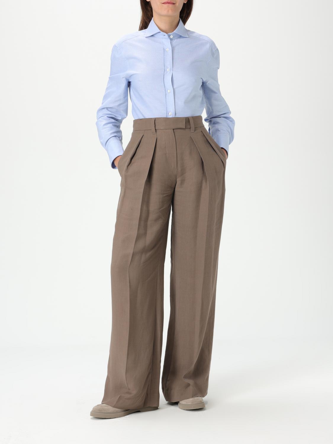BRUNELLO CUCINELLI PANTALONI: Pantalone Brunello Cucinelli in misto lino , Marrone - Img 2