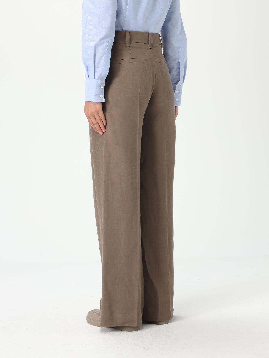 BRUNELLO CUCINELLI PANTALONI: Pantalone Brunello Cucinelli in misto lino , Marrone - Img 3