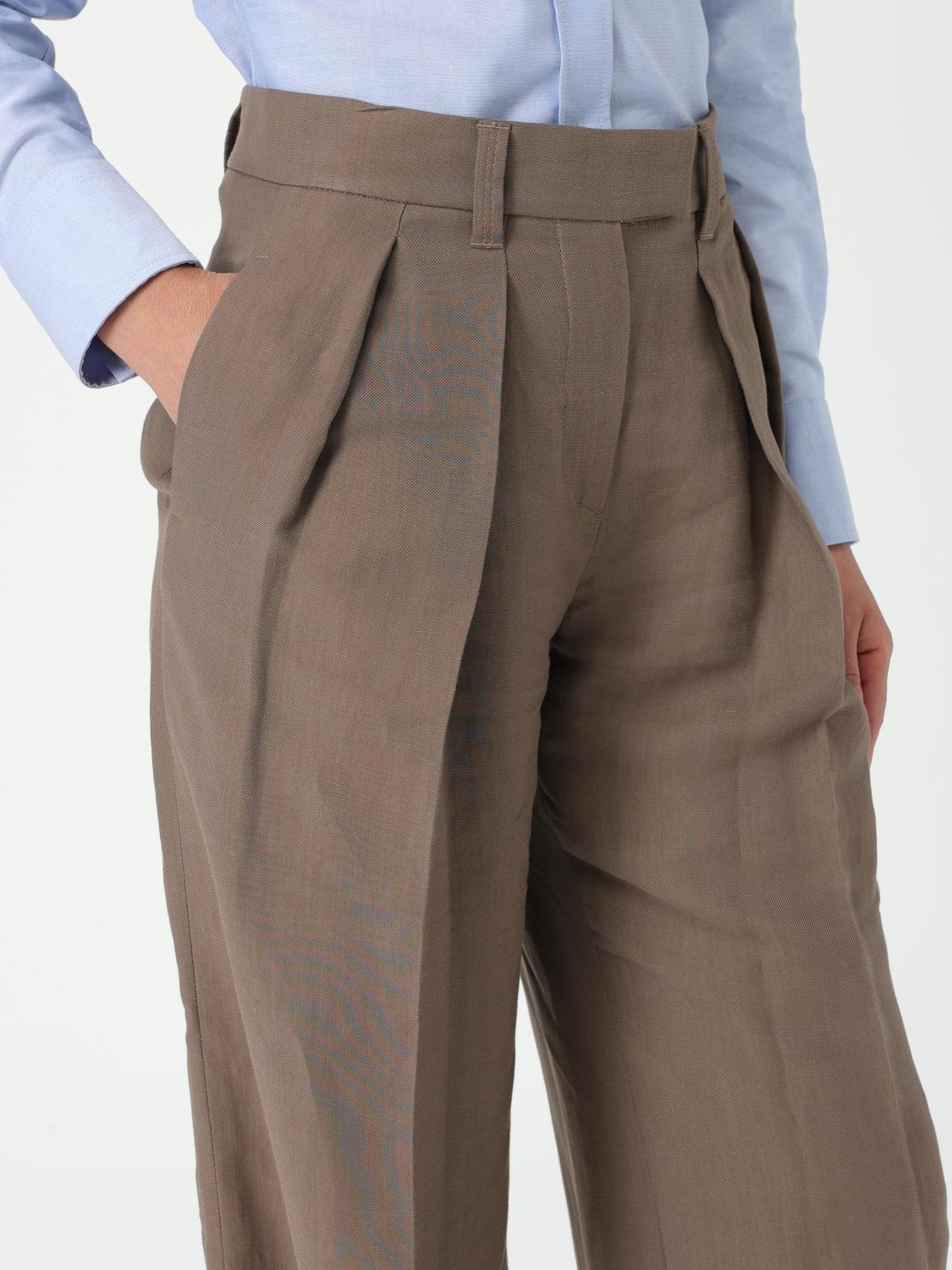 BRUNELLO CUCINELLI PANTALONI: Pantalone Brunello Cucinelli in misto lino , Marrone - Img 5