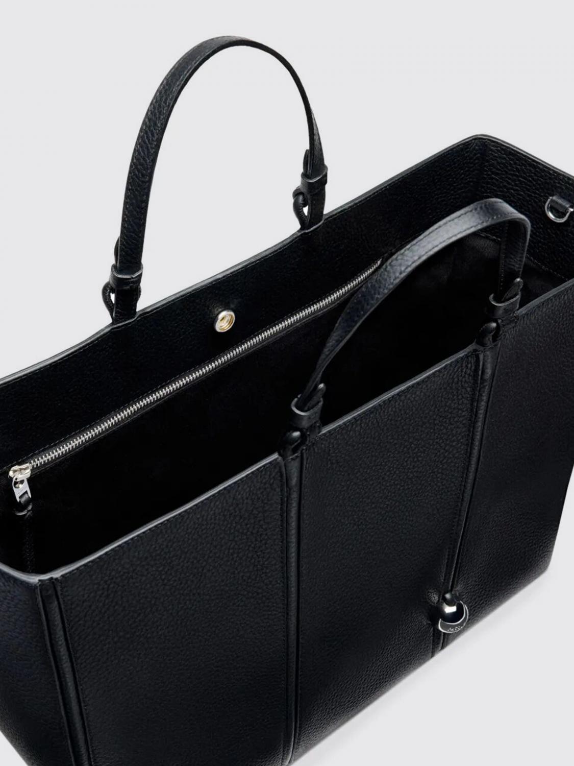 JACQUEMUS BORSA A TRACOLLA: Borsa Le Marino Tote Jacquemus in pelle a grana , Nero - Img 5