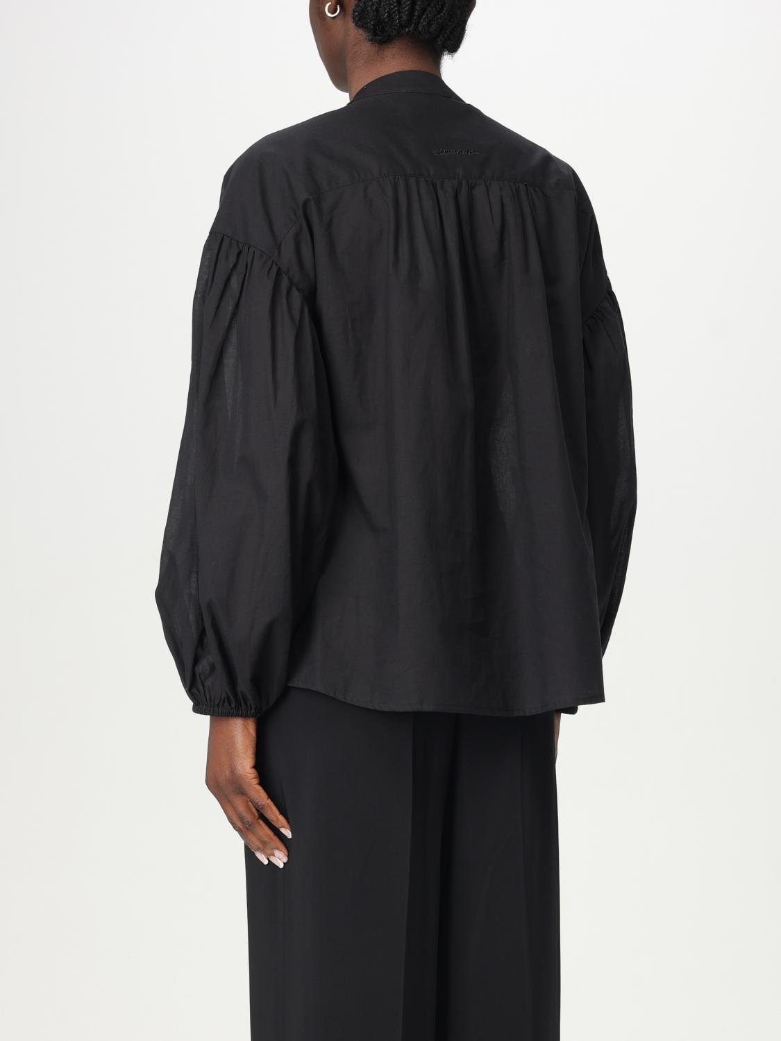 ERMANNO FIRENZE TOP: Blusa Ermanno Firenze in cotone con inserti in pizzo , Nero - Img 2