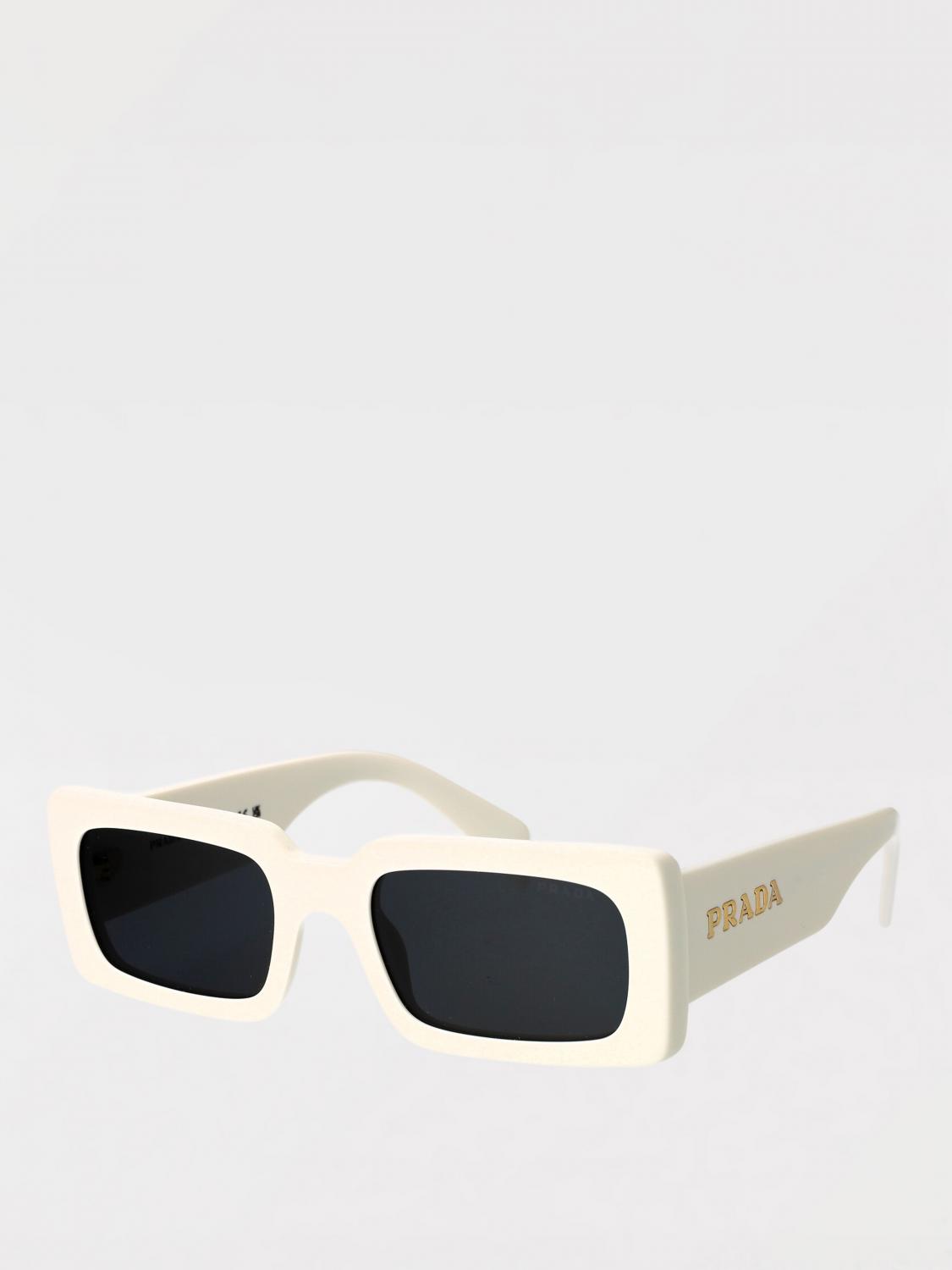 PRADA OCCHIALI DA SOLE: Occhiali da sole in acetato Prada, Bianco - Img 1