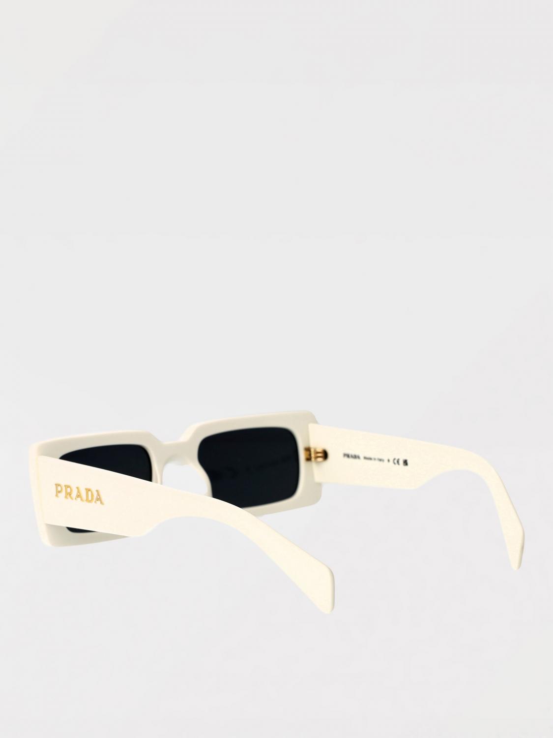 PRADA OCCHIALI DA SOLE: Occhiali da sole in acetato Prada, Bianco - Img 3